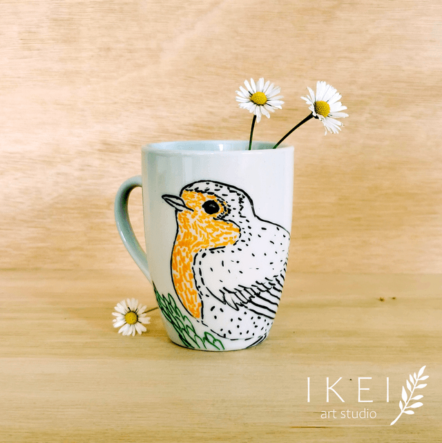 Custom illustrated animal mug
