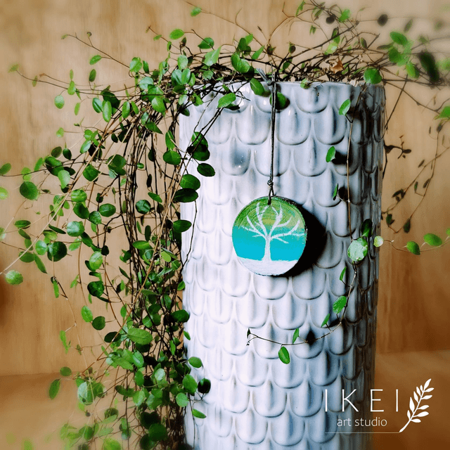 Tree charm Blue green