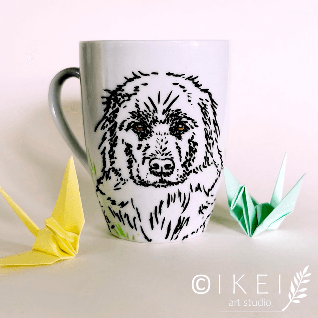 Custom illustrated pet mug