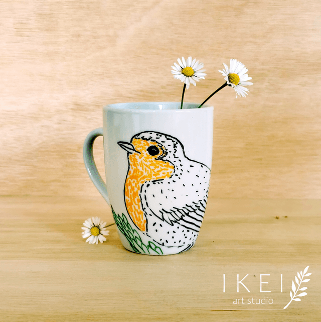 Custom illustrated animal mug